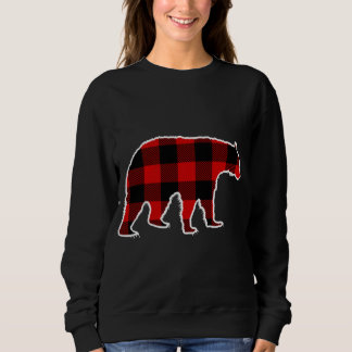 Bear Red Buffalo Plaid Mammal Animal Matching PJ F Sweatshirt
