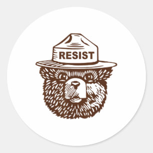 Bear Resist Destruction Classic Round Sticker