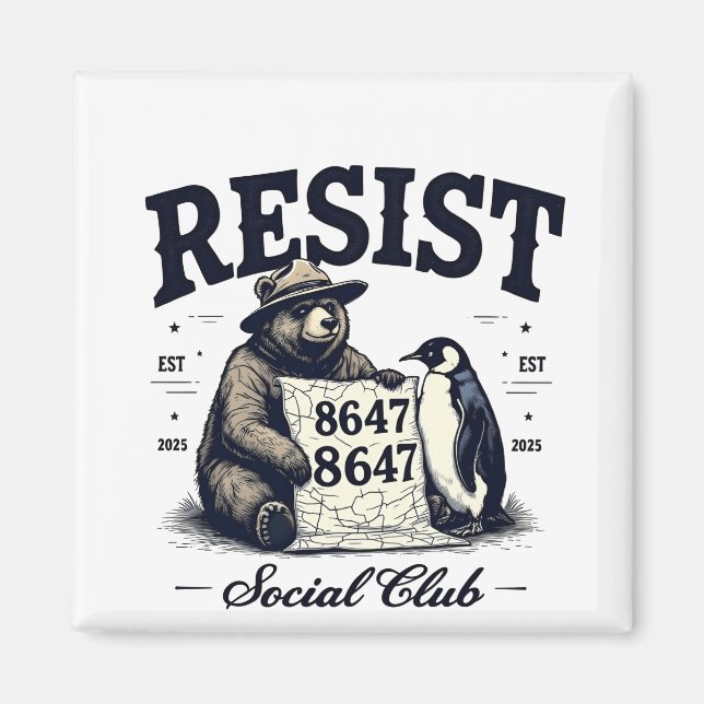 Bear Resist Protect National Park Anti Trump 8647  Magnet (Front)