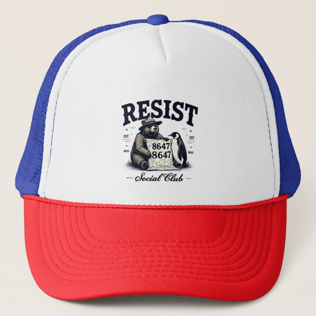 Bear Resist Protect National Park Anti Trump 8647  Trucker Hat (Front)
