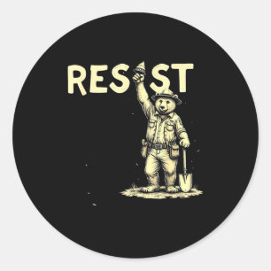 Bear Resist T-shirt.png Classic Round Sticker