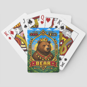 Bear Retro 8-Bit Pixel Art Playing Cards