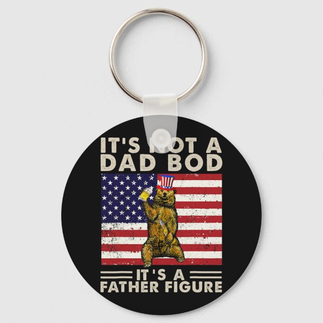 Bear Retro Its Not A Dad Bod Its A Father Figure U Key Ring (Front)