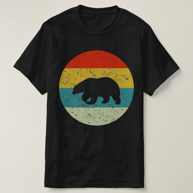bear retro vintage  silhouette 70s 80s T-Shirt (Design Front)