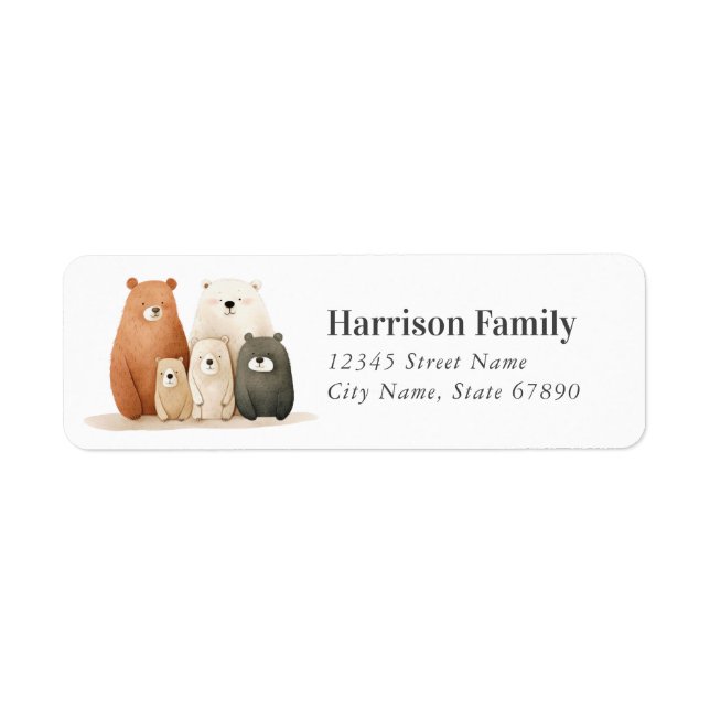 Bear Return Address Labels (Front)
