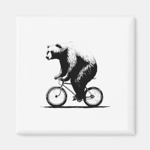 Bear Riding Bicycle Cycling Mountain Bike Biking B Magnet