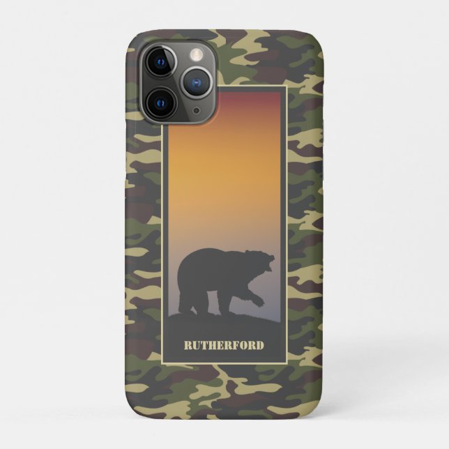 Bear Roar and Camo Case-Mate iPhone Case (Back)
