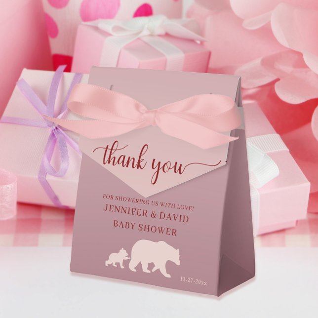 Bear Rustic Girl Party Thank You Favour Box (Creator Uploaded)