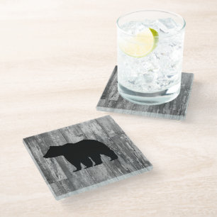 Bear Rustic Wilderness Decor Glass Coaster