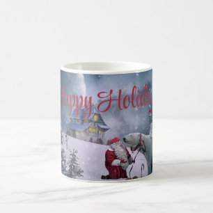 Bear, Santa Claus and Little House Coffee Mug