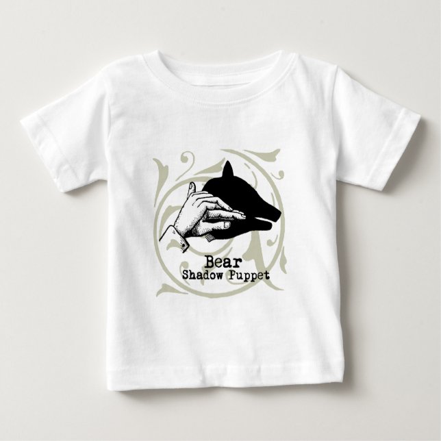 Bear Shadow Puppet Hand Vintage Baby T-Shirt (Front)