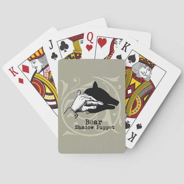 Bear Shadow Puppet Hand Vintage Playing Cards (Back)