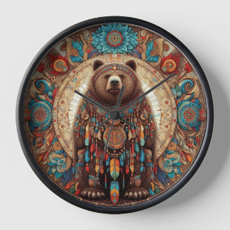 Bear Shaman Mandela Clock
