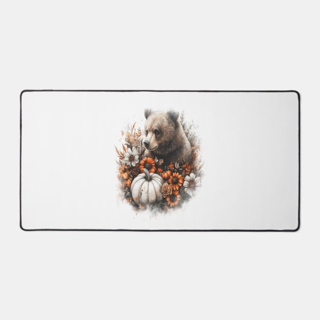 Bear Shirt Country Pumpkin Desk Mat (Front)