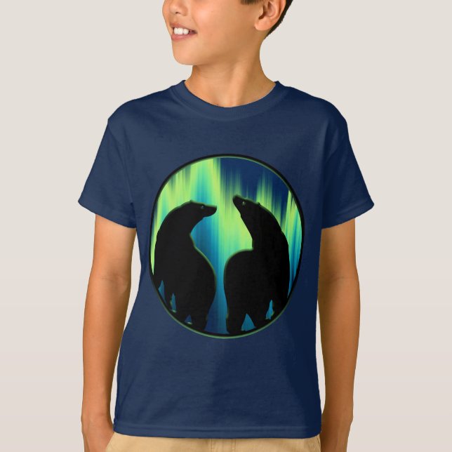 Bear Shirt Northern Lights Organic Kid's T-shirt (Front)