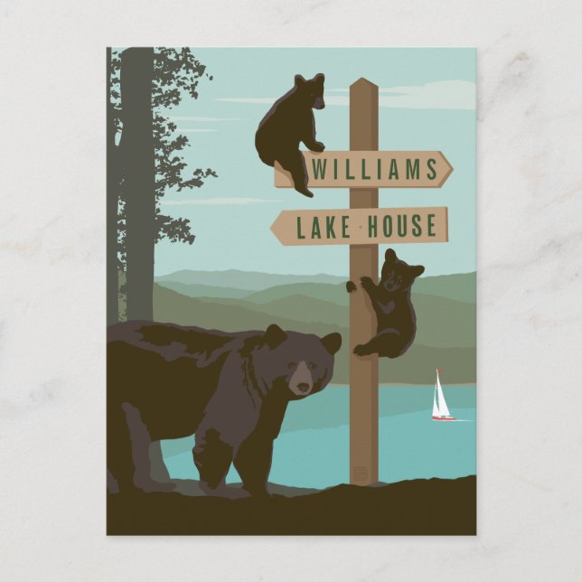 Bear Sign Post Postcard (Front)