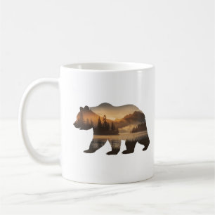 Bear Silhouette Design with Sunset View Sweatshirt Coffee Mug