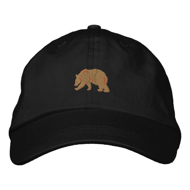 Bear Silhouette Embroidered Hat (Front)