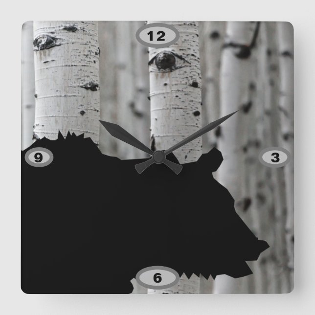Bear Silhouette Wall Clock (Front)