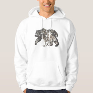 Bear Silhouette With Trees, Wild Nature Hoodie