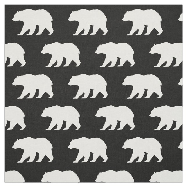 Bear Silhouette Woodland Animals Fabric (Swatch)