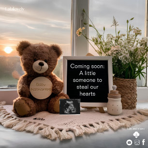 bear sitting on sunrise pregnancy announcement