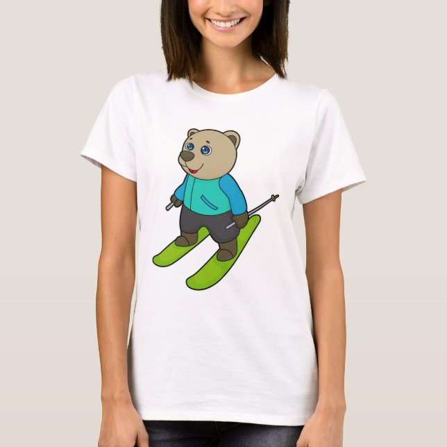 Bear Skier Ski T-Shirt (Front)