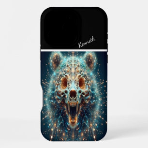 Bear Skull In Light Burst iPhone 16 Pro Max Case