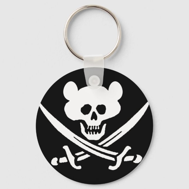 Bear Skull, Pirate Swords Key Ring (Front)