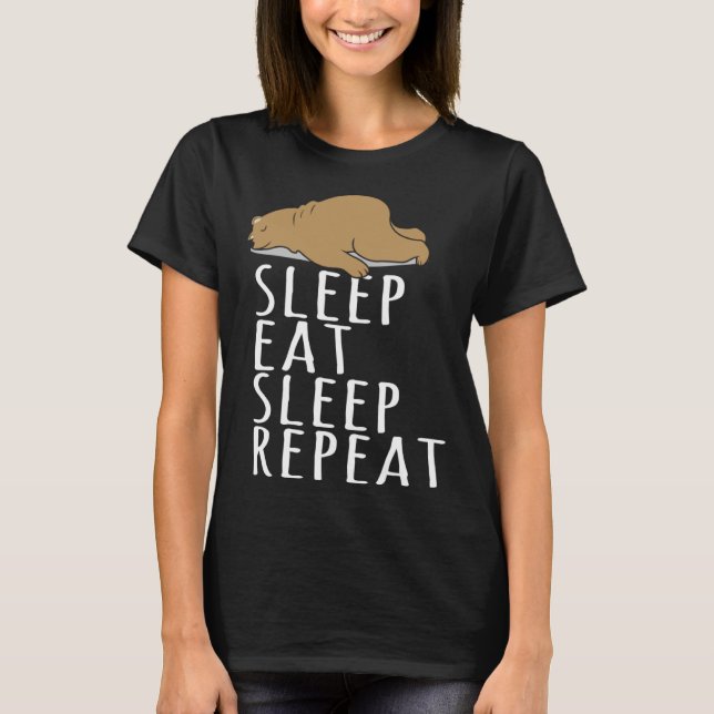 Bear Sleep Eat Repeat Slogan Nightdress T-Shirt (Front)