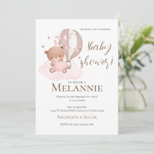 Bear Spanish Baby Shower invitation
