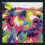 Bear Spirit Animal Pop Art Faux Canvas Print<br><div class="desc">Abstract Bear Design.
The Bear Symbol represents strength,  family,  vitality courage and health. The bear is thoughtful and independent,  with little need for fellowship. The bear is also self-contained and strong-willed in nature.</div>