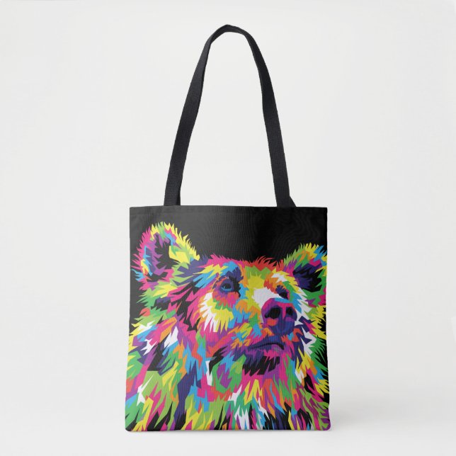 Bear Spirit Animal Pop Art Tote Bag (Front)
