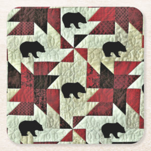 Bear Square Paper Coaster