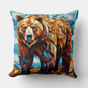 Bear Stained Glass Cushion