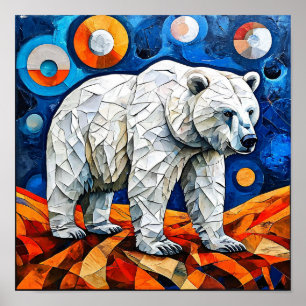 Bear Stained Glass Poster