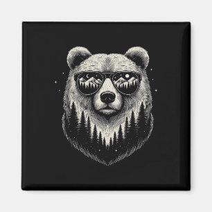 Bear Sungles Nature Scene Art Design For Women And Magnet