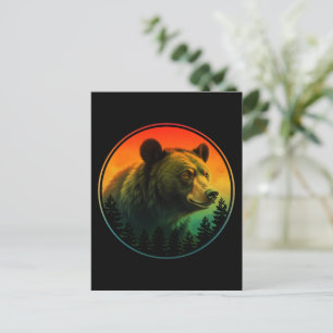 Bear sunset nature animal wildlife postcard