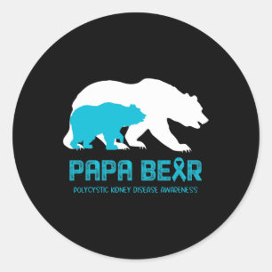 Bear Support Polycystic Kidney Disease Awareness Classic Round Sticker