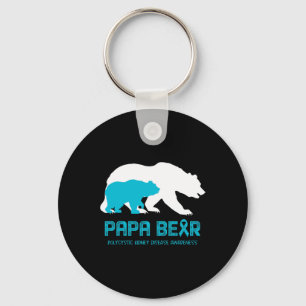 Bear Support Polycystic Kidney Disease Awareness Key Ring
