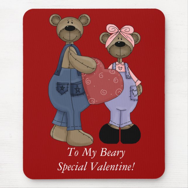 Bear Sweethearts Customisable Mousepad (Front)