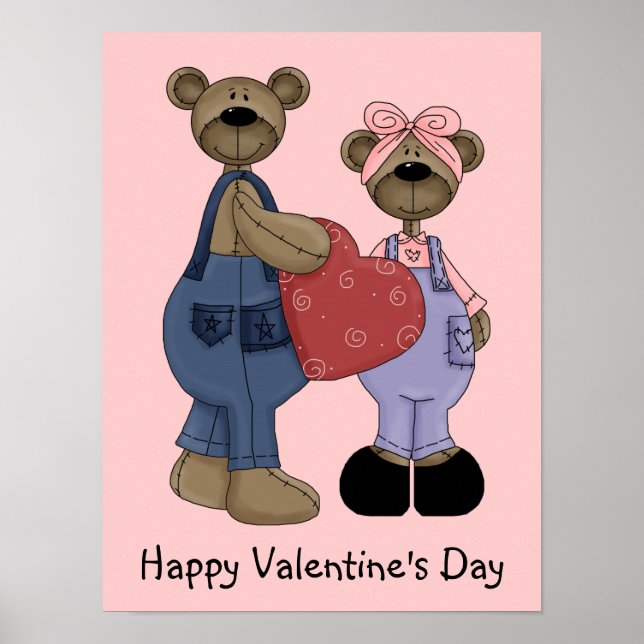 Bear Sweethearts Customisable Print/Sign Poster (Front)
