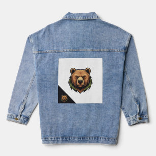 bear t-shirt logo denim jacket