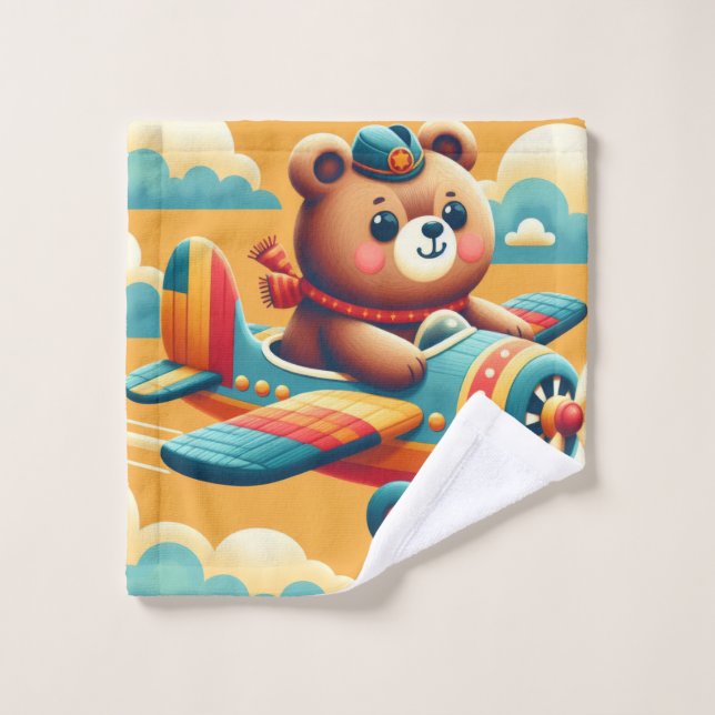 Bear Takes Flight Wash Cloth (Wash Cloth)