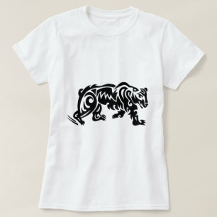 Bear Tattoo Designs Black White T-Shirt