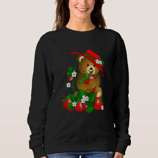 Bear Teddy Bear Strawberries Strawberry Sweatshirt (Front)