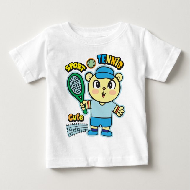 Bear tennis player  baby T-Shirt (Front)