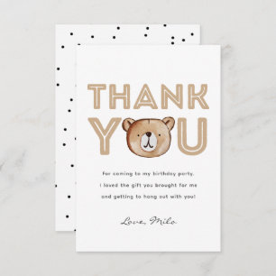 Bear Thank You Card   Bear Party