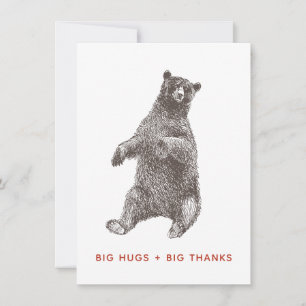 Bear Thank You Card, Big Hugs Card