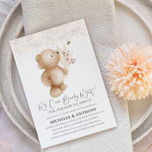 Bear & The Bee Couples Baby Shower Invitation